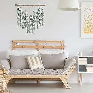 Sggvecsy 177Eucalyptus Wall Hanging Artificial Eucalyptus Plant Fake Greenery Vine Boho Wall Decor for Apartment Bathroom Bedroom Kitchen Farmhouse Home Living Room Office Decorations