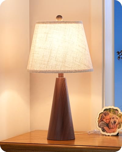 EDISHINE Boho Table Lamp - Rustic Farmhouse Bedside Accent