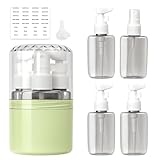 Xiuxhae Dunkle 4-in-1 Reiseflaschen Zum Befüllen Set, Reise Gadgets Flugzeug 50ml pumpspender Mit Etikettenaufklebern, Travel essentials reiseset Stabil Wasserdicht Auslaufsicher Für Reise Büro (Grün)
