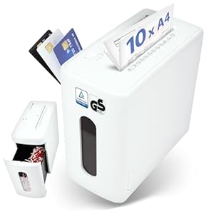 Olympia CC1010S Aktenvernichter 10 Blatt P4 Partikelschnitt – Leiser Papierschredder für Büro & Home Office – Dokumente, Kreditkarten & Papier sicher schreddern – 10 L Auffangbehälter