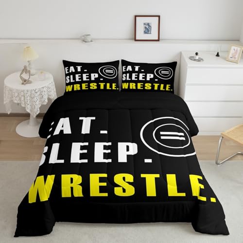 Feelyou Wrestling Sports Comforter Set Queen Size for Kids Boys Girls Teens