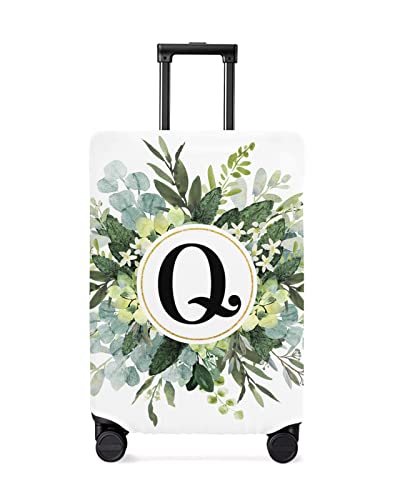 Travel Luggage Cover Large Suitcase Cover Fit for 26-28 Inch Luggage Luggage Protector Suitcase Cover Scratchproof Letter Q, Watercolor Farmhouse Eucalyptus Wreath Luggage Cover Protector for Suitcase