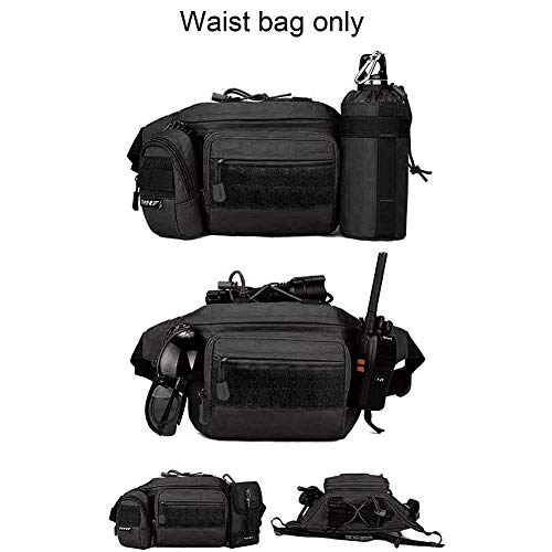 Huntvp Military Hip Fanny Pack Tactical Waist Bag Packs Waterproof Hip Belt Bag Pouch For Hiking Climbing Outdoor Bumbag Black #TOP4