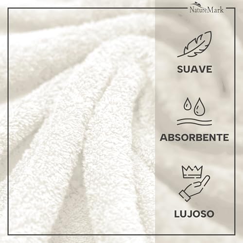 Miniatura 3 de Naturemark Toallas De Invitado Pack De 20 30x50 Cm , 100 Algodón, Certificadas Oeko-Tex, Suaves, Absorbentes Y Fáciles De Cuidar Para Baño, Invitados Spa Crema Natural