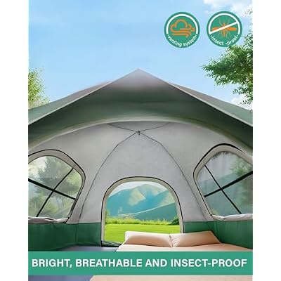 Instant Tent Person - Automatic Pop Up Camping Tent/Silver Coating UV Protection, Waterproof Portable for Backpacking & Camping with Carring Bag(Easy Setup & Fold)