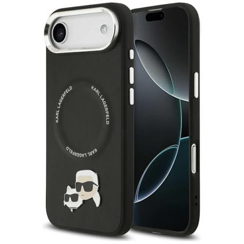 CG MOBILE Karl Lagerfeld Karl & Choupette Broches compatibles avec MagSafe Coque pour iPhone 17 Air (noir)