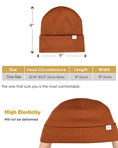 Yanibest Womens Saitn Lined Knit Beanie Hat Acrylic Winter Hats For Women Men Silk Lining Soft Slouchy Warm Cuffed Beanie Hat Orange #TOP4