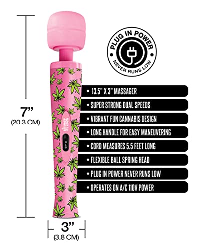 Global Novelties Llc 78869: Stoner Vibes Wacky Weed Wand Massager Pink Kush #TOP1