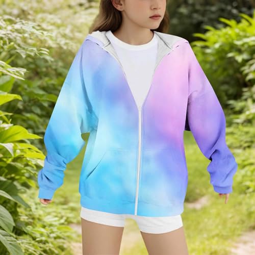 Girls Fashion Hoodies Long Sleeve Gradient Zip Up Fashion Sweatshirts Workout Athletic Sweatshirt with Pockets Army Green4