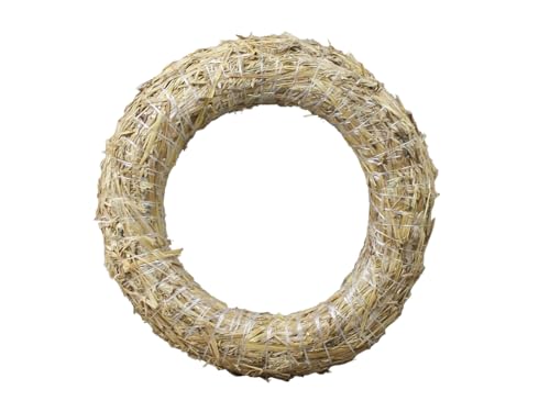 Couronne de paille Ø 40 cm – Forme de paille naturelle pour couronnes, décorations de porte et art floral – Ébauche de paille fabriquée à la main pour Noël, Pâques et idées de bricolage saisonnières
