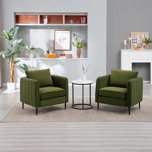 Sillón Moderno Terciopelo Verde miniatura 1