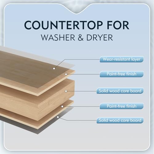 Washer and Dryer Covers for the Top, Silicone Rubber Mat for Laudry Machine & Dryer, Non-slip Waterproof Washing Machine Cover Protector Top Load for Kitchen Home (Wood-Original/Wood) - Image 7