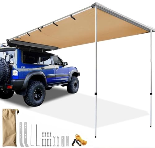 Wodoodporna wysuwana markiza samochodowa do SUV-ów i furgonetki, z regulacją wysokości, idealna na kemping, pasuje do bagażników dachowych 8-19 cm