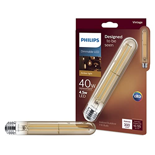 La Mejor Recopilación de Foco vintage - los preferidos. 50 Philips LED Foco Vintage 4.5 Watts, estilo clásico, dimeable