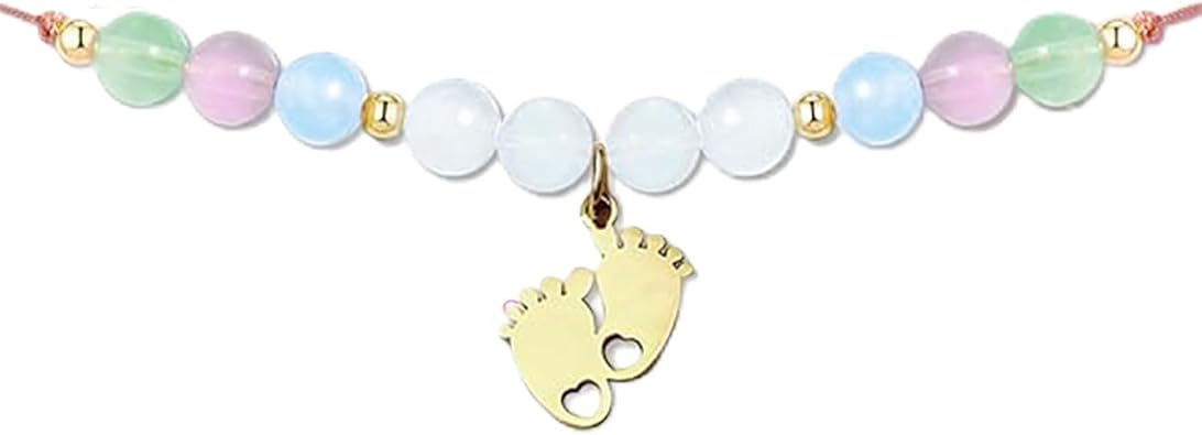 WETMT Pregnancy Bracelet for Women Healthy Pregnancy Bracelet Hope Moonstone Amethyst Bracelets First Time Mom Present Spiritual Bracelets for Mothers Day Jewelry