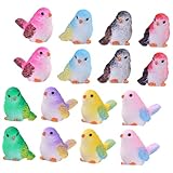 Figurine d'oiseau en résine : elle est idéale pour la décoration intérieure et extérieure, avec une forme de mini oiseau unique et charmante, ornement de bureau