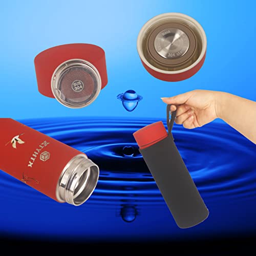 Xtyhtx Stainless Steel Insulated Tea Infuser Bottle For Loose Tea Thermos Travel Mug With Removable Tea Infuser Strainer Termos Para Cafe-17 Oz Mother's Day Gifts (Red) #TOP5