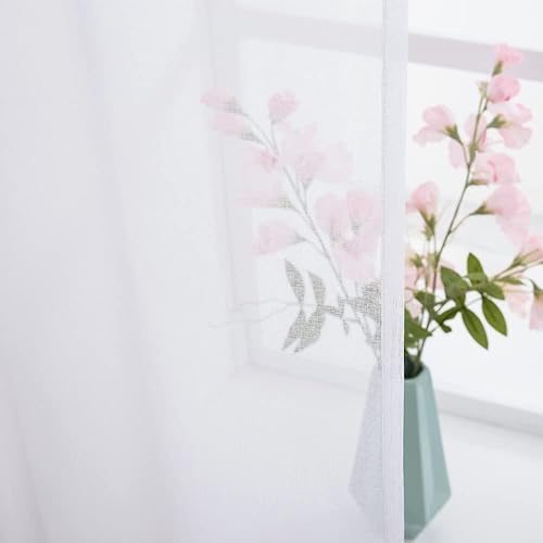 Miniatura 4 de MIULEE - Cortinas transparentes para cenefa de ventana de la cocina