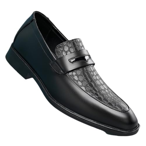 Men's Slip-On Dress Shoes for Work Genuine Leather Comfortable Breathable Oxfords Arrival Wide Width Business Casual