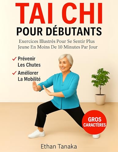 Tai Chi Pour Débutants: Exercices Illustrés Pour Se Sentir Plus Jeune En Moins De 10 Minutes Par Jour – Routines Pour Tous Les Niveaux Pour Améliorer La Mobilité | Gros Caractères