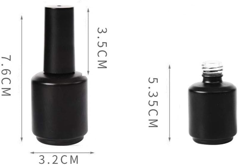 Teensery 10 Pcs 15ml Glass Nail Polish Bottles Empty Refillable Nail Polish Bottle Containers with Brush Cap for Nail Art Sample (Transparent) image 4