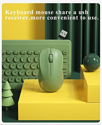 image for Compact Keyboard Mouse Combo,JieruiDeng 79-Key Retro Mini Cute Compute