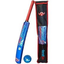 Cricket Plastic Set Kit - Blue Beach & Backyard Cricket Set Includes Bat, Ball & Carry Bag