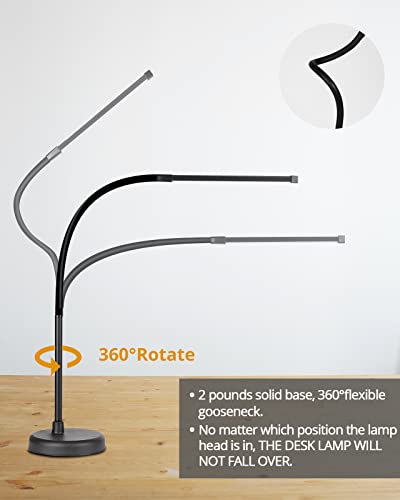 Civhom Led Desk Lamp, Swing Arm Architect Task Lamp With Long Flexible Gooseneck, Heavy Base, 3 Color Modes, 10 Brightness Levels, And Usb Adapter, Desk Light For Home/Office/Drafting/Reading/Piano #TOP1