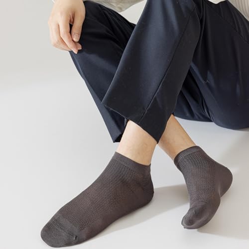 6 Pairs Thin Ankle Socks for Men Breathable Mulberry Silk Socks Mesh Low Cut Soft Casual Socks Size 7-112