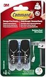 Command Outdoor Black Stainless Steel Wire Hooks - 2 Hooks, 3 Adhesive Strips - Damage Free Hanging - Image 1