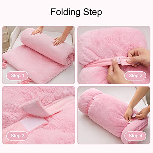 Aimuan Soft Slumber Bag Kids Sleeping Bag & Nap Mat With Cloud Pillow For Toddler Nursery Kids Boys And Girls (Pink) #TOP2