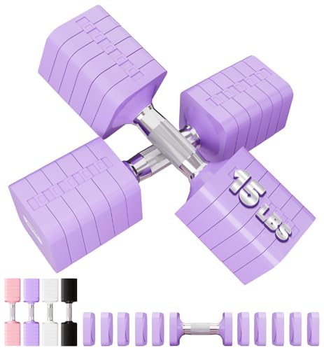 Image of 15LB 20LB 30LB 40LB 50LB Adjustable Dumbbell Set Free Weights Dumbbells Set for Women Men Hand Weights Sets Adjust Dumbbell Weight Sets for Home Gym Exercise Workout Strength Training Equipments