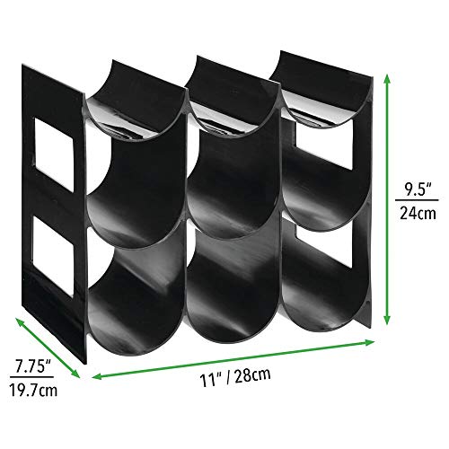 mDesign - Flessenrek - wijnrek - waterflessen/wijnflessen - met 3 etages en 9 houders - voor aanrechten, voorraadkasten… - Afbeelding 6