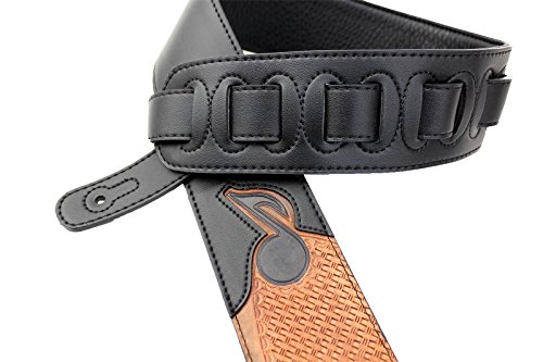 Walker & Williams Cvg-83 Cuir rembourré Sangle de guitare à la main estampée Notes de musique - Les Beatles, Paul McCartney, John Lennon, RIngo Starr, George Harrison Walker & Williams Cvg-83 Cuir rembourré Sangle de guitare à la main estampée Notes de musique – Image 5