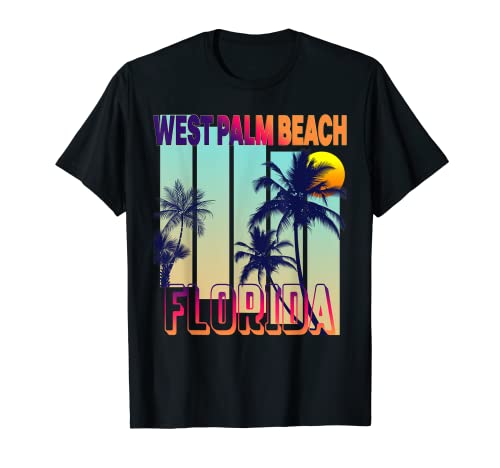 West Palm Beach - Palmera retro estilo vintage Camiseta
