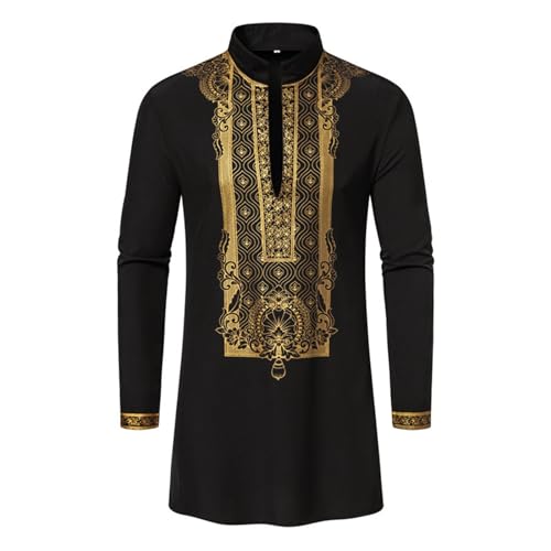 African Mens Clothing, Muslim Arabic Clothing, Gold Embroidery Men Shirt and Pants Outfit 2 Piece Set2