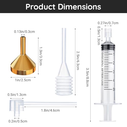 Segbeauty Outil de Transfert de Distributeur Parfum, Entonnoir en Métal pour Remplissage, Pipette en Plastique, Pompe de Recharge de Parfum, Seringue de Remplissage 5ml – vue 2