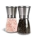 XIATIANDEDIAN Zestaw młynków do soli i pieprzu, wysokiej jakości ręczny zestaw młynków ze stali nierdzewnej i szklany mechanizm mielący z regulowaną ceramiczną grubością do gotowania grilla (kolor: 13 cm)