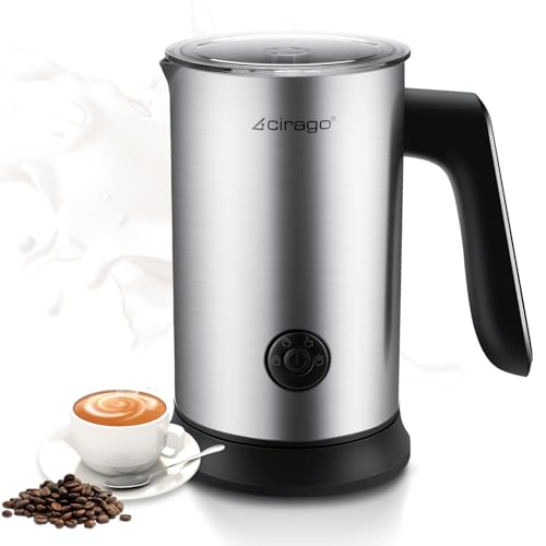 CIRAGO Milk Frother 4 in 1 Electric Milk Steamer Automatic Hot & Cold Foam Maker and Milk Warmer for Latte, Cappuccinos, Macchiato, Hot Chocolate Milk
