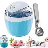 Personal Ice Cream Maker Mini, 17oz Electric Italian-Style Ice Cream Machine, One-Touch Homemade Icy Yogurt Maker, Portable 15-Min Small Kitchen Appliance for Families, Apartments & RVs (Blue)