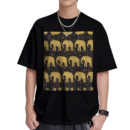 T-shirt éléphant homme en coton respirant à col rond coupe droite du S au XL