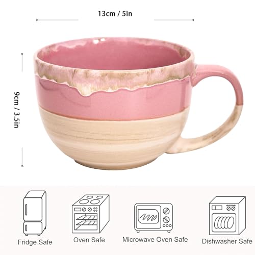hengshukeji Large 24 OZ/700ml Ceramic Coffee Mugs,Soup Bowls with Handles,Extra Big Jumbo Tea Cup Mug for Office and Home - Image 2