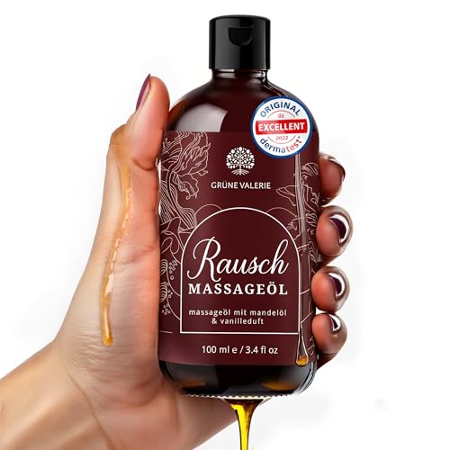 GRÜNE VALERIE Massageöl Intim Geeignet [DERMATEST: EXZELLENT] 100ml - Massage Öl & Gleitgel für genussvolle erotische Massagen & Muskelentspannung 2-in-1 Sexöl & Gleitmittel Massageöl Sexöl