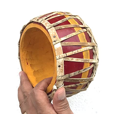Dagar Or Dogor Hand Drum Percussion Folk Instrument Of Assam Goat Skin Cover #TOP7