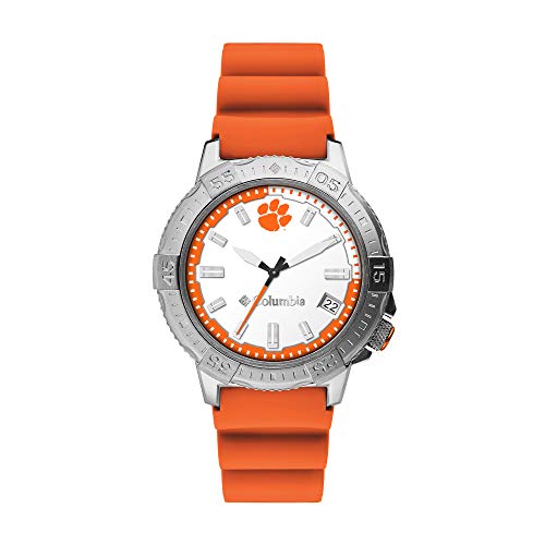 Columbia Peak Patrol Clemson Tigers Men's Watch With Orange Silicone Strap #TOP13