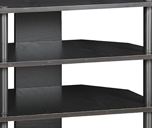 Furinno Toolless TV Stands, Wood, Black/Black, one size