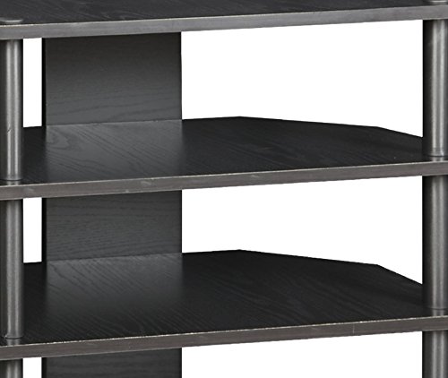 Furinno Turn-N-Tube Easy Assembly 4-Tier Petite Entertainment Center / Tv Stand / Tv Unit / Tv Desk, Blackwood #TOP6