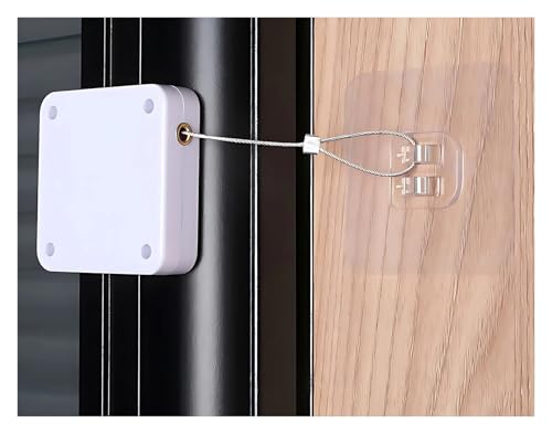 Chiudiporta automatico senza punzonatura, senza fori, sistema di chiusura automatica per porte commerciali e residenziali, senza trapano, 500 g, nero