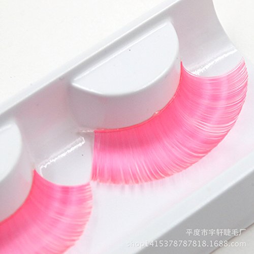 Anhua® New Sexy Fun Ladies Styles Handmade Reusable Long Thick Fancy Party Feather False Eyelashes Makeup Eye Lashes (Pink) #TOP3
