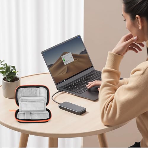 Hard Case for SanDisk Extreme Pro/SanDisk Extreme Portable External SSD 500GB 1TB 2TB 4TB 8TB, Travel Case for External Solid State Drive USB Cable, Protective Cover Storage Bag Fit Memory Card SD
